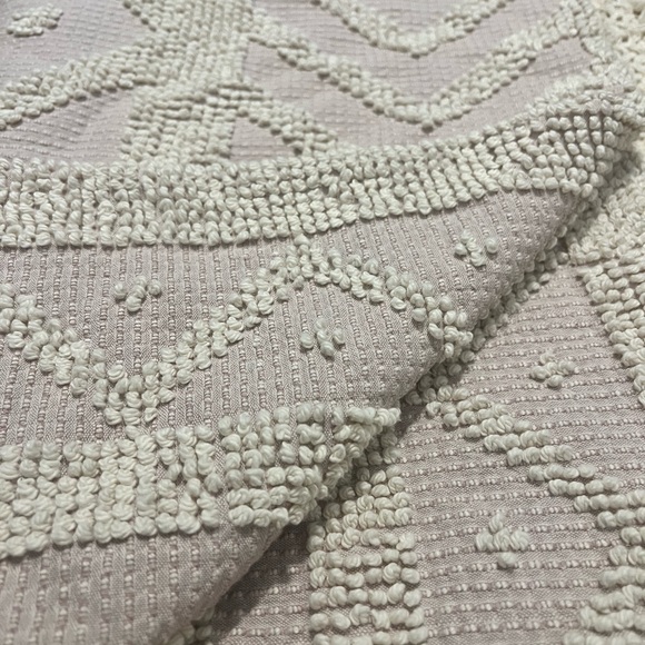 Sackcloth and Ashes Pale Pink and Cream Textured Blanket - Picture 2 of 3